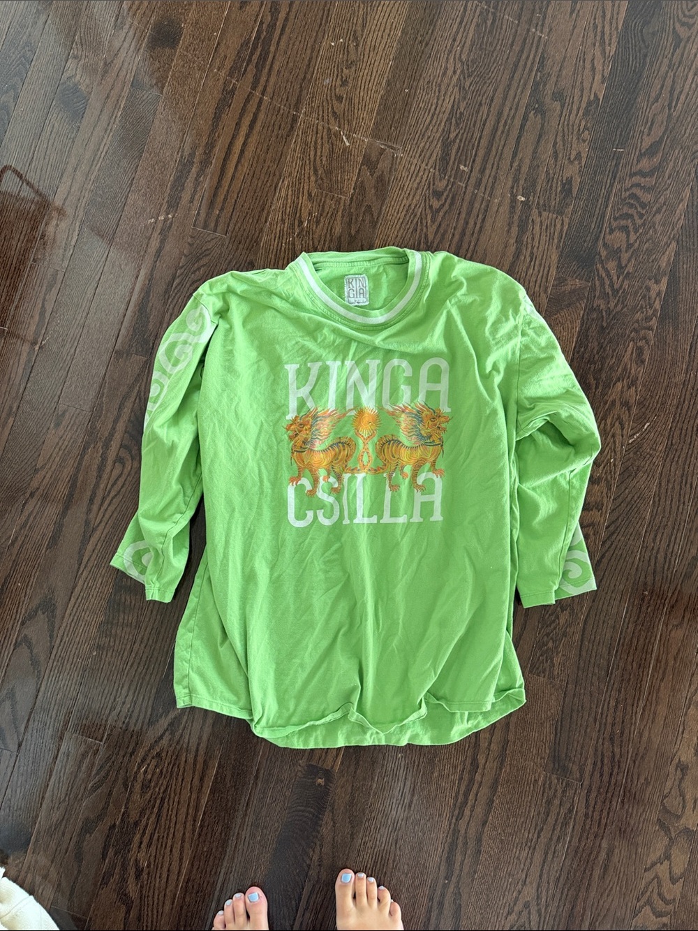 Kinga Csilla Neon Green Long Sleeve Graphic Tee